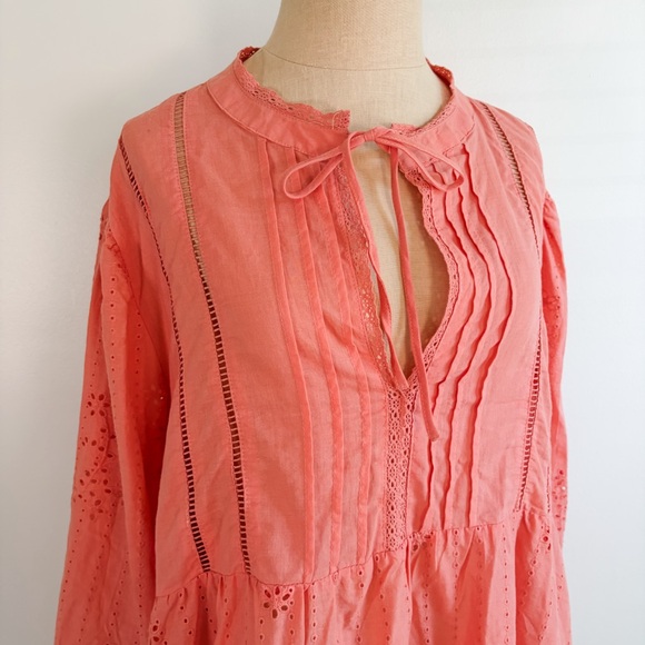 Liv Los Angeles Peach Eyelet Blouse - Picture 6 of 15